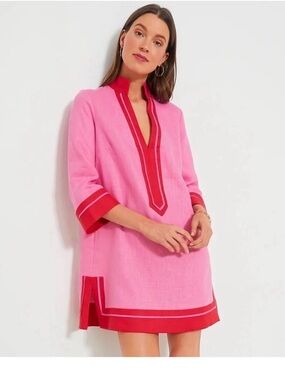 Tuckernuck Pink dress with Red Trim